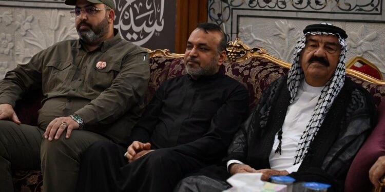الدكتور أحمد الأسدي يشارك في مجلس العزاء الحسيني الذي أقامه رئيس هيئة الحشد الشعبي السيد فالح الفياض